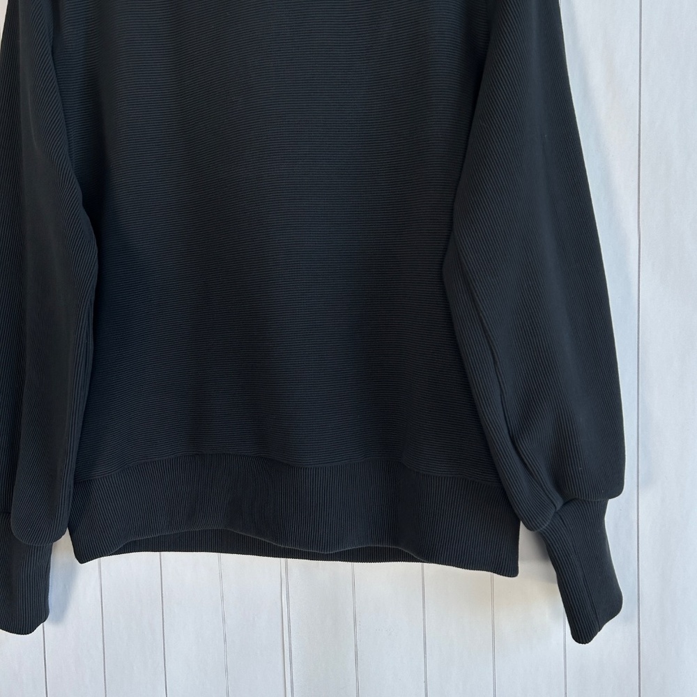 Varley women size S Vine half zip sweater black ottoman fabric ribbed athleisure - Picture 8 of 12